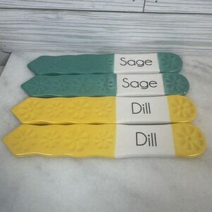 Transpac Ceramic Herb Garden Markers Sage And Dill 8"